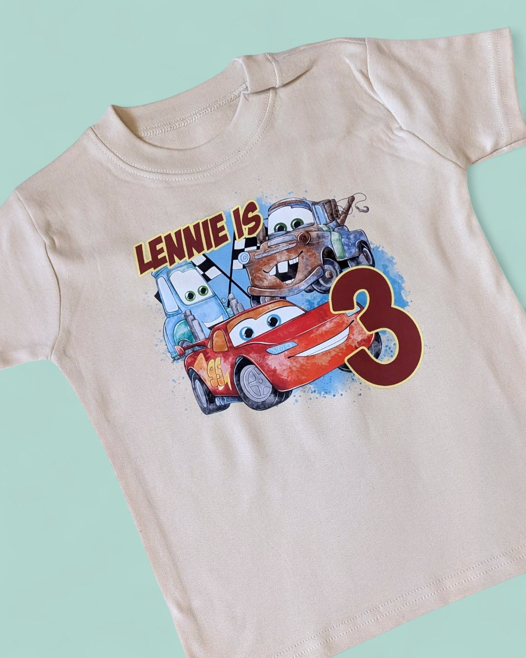 Cars Birthday T-shirt, Personalised Birthday T-Shirt