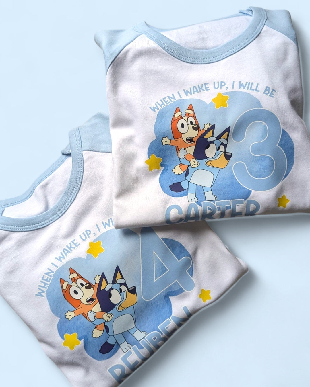 When I Wake Up Bluey Birthday Pyjamas, Personalized Bluey PJs