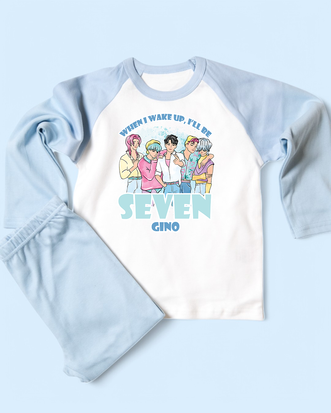 When I Wake Up Saja Boys Birthday Kpop Demon Hunters Birthday Blue Pyjamas