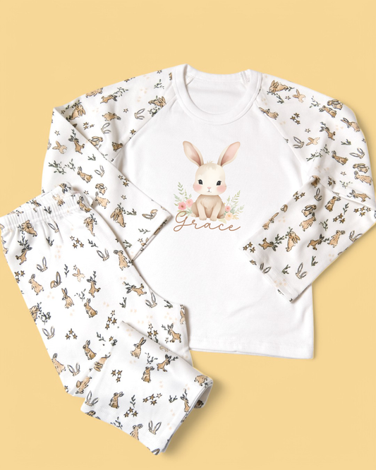 Soft Bunny Name Personalised Easter Bunny Pyjamas