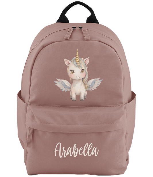 Unicorn Name Printed Personalised Recycled Mini Backpack