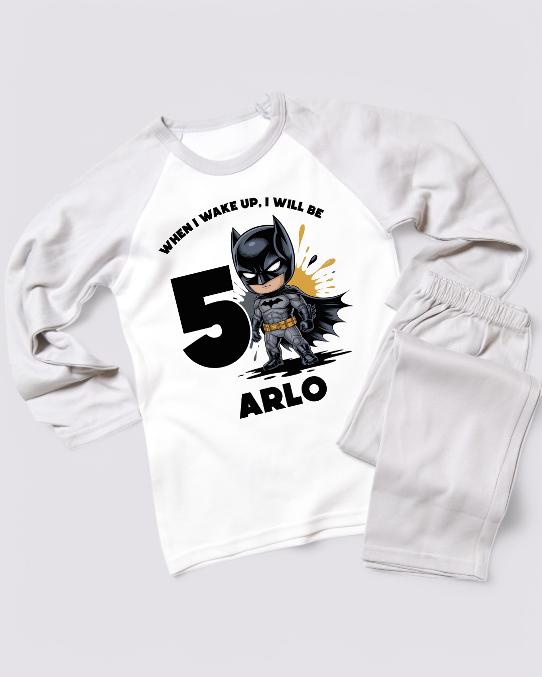 When I Wake Up Batman Birthday PJS, Kids Birthday Pyjamas