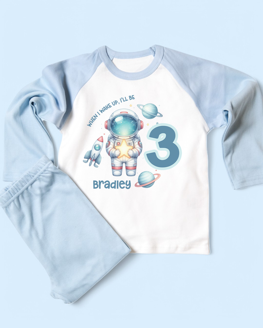 When I Wake Space Age Birthday Blue Pyjamas