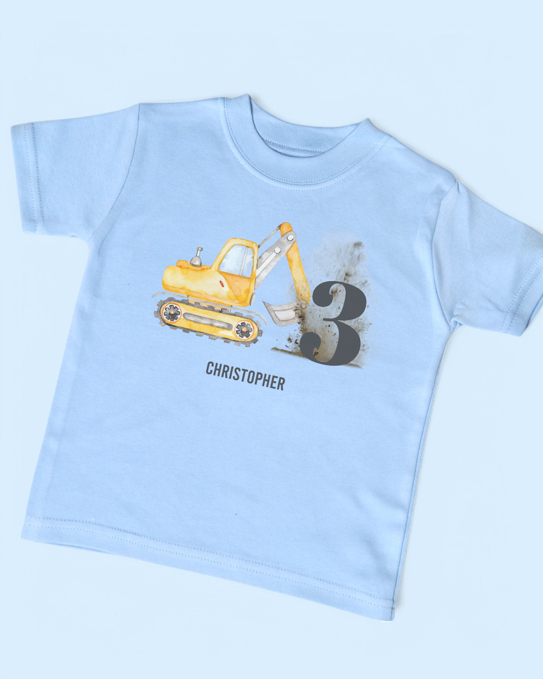 Construction Birthday Age Personalised Cotton T-Shirt
