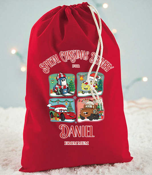 Special Christmas Delivery Cars Squares Christmas Sack
