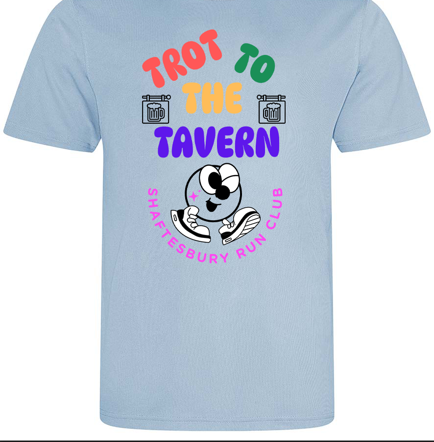 Trot to the Tavern - Shaftesbury Run Club Printed Adults Unisex Neotric SPF Cool T-Shirt