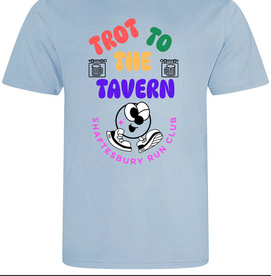 Trot to the Tavern - Shaftesbury Run Club Printed Adults Unisex Neotric SPF Cool T-Shirt