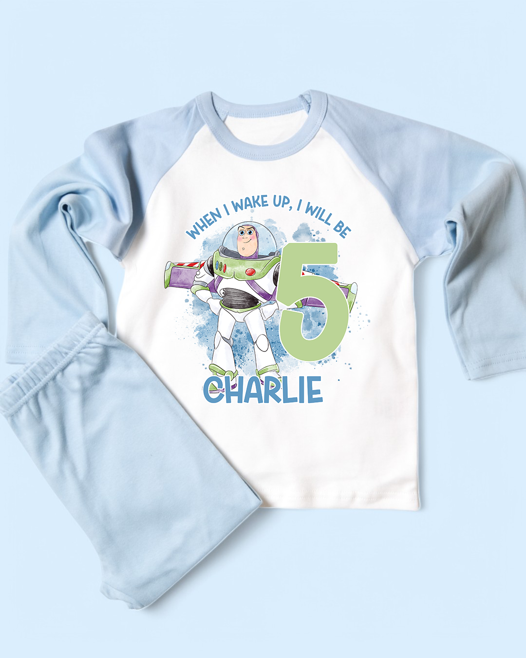 When I Wake Up Buzz Lightyear Birthday PJS, Kids Personalised Toy Story Birthday Pyjamas