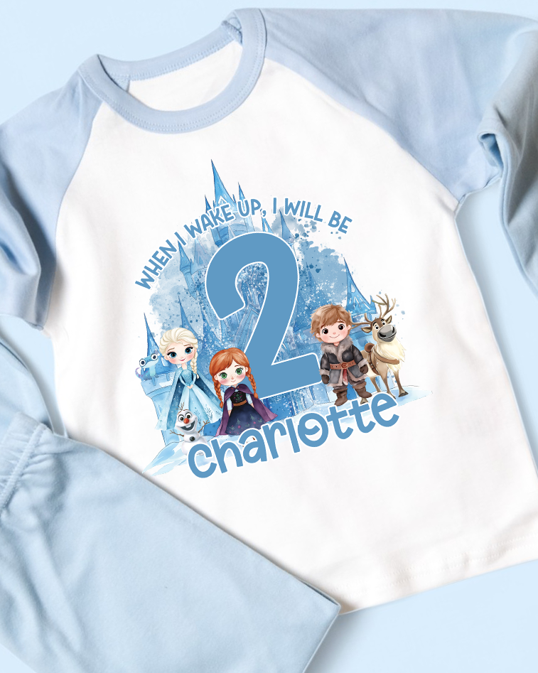 When I Wake Up Frozen Birthday Personalised Pyjamas