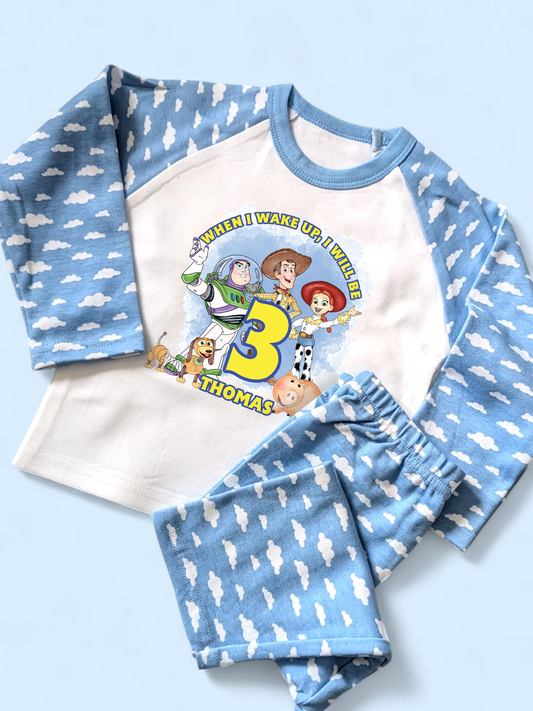 When I Wake Up Toy Story Birthday Blue Pyjamas