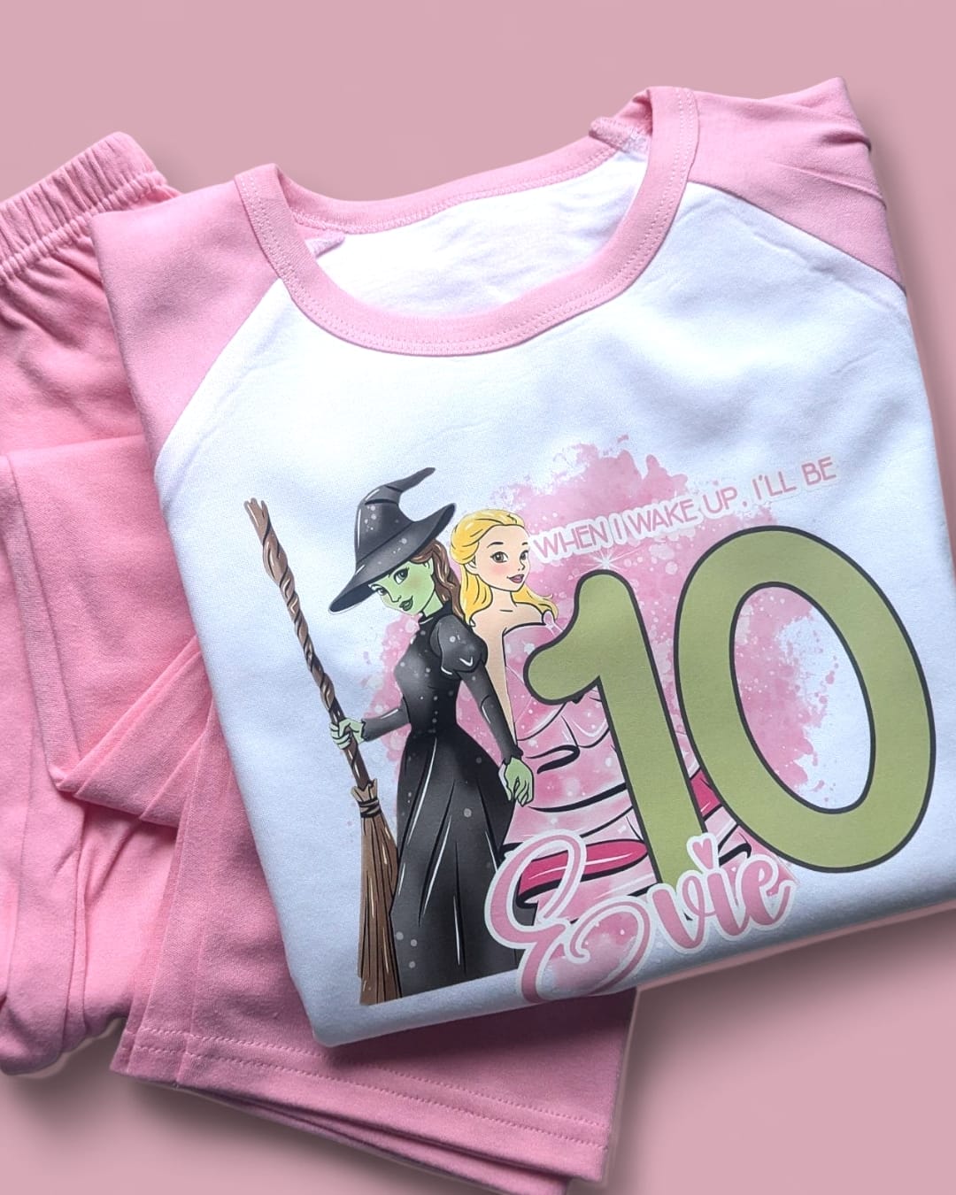 When I Wake Up Wicked Birthday Pjs,  Personalised Pink Pyjamas