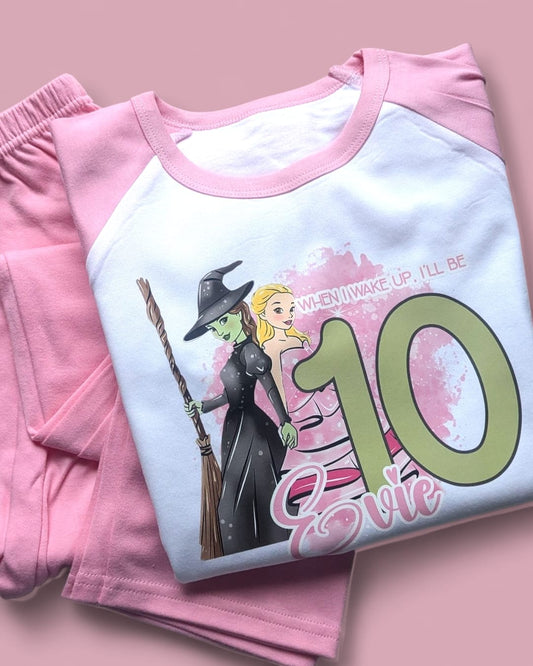 When I Wake Up Wicked Birthday Pjs,  Personalised Pink Pyjamas