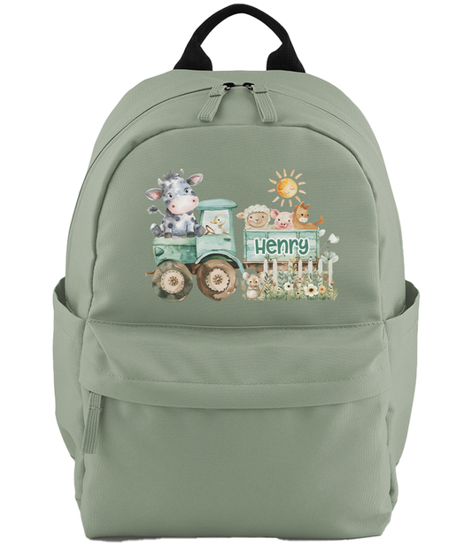 Farm Scene Personalised Custom Printed Recycled Mini Backpack