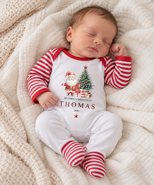My First Christmas Santa Personalised Christmas Rompersuit