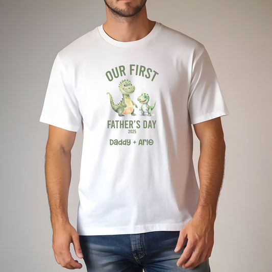 Our First Father's Day Dino Adults Printed T-Shirt
