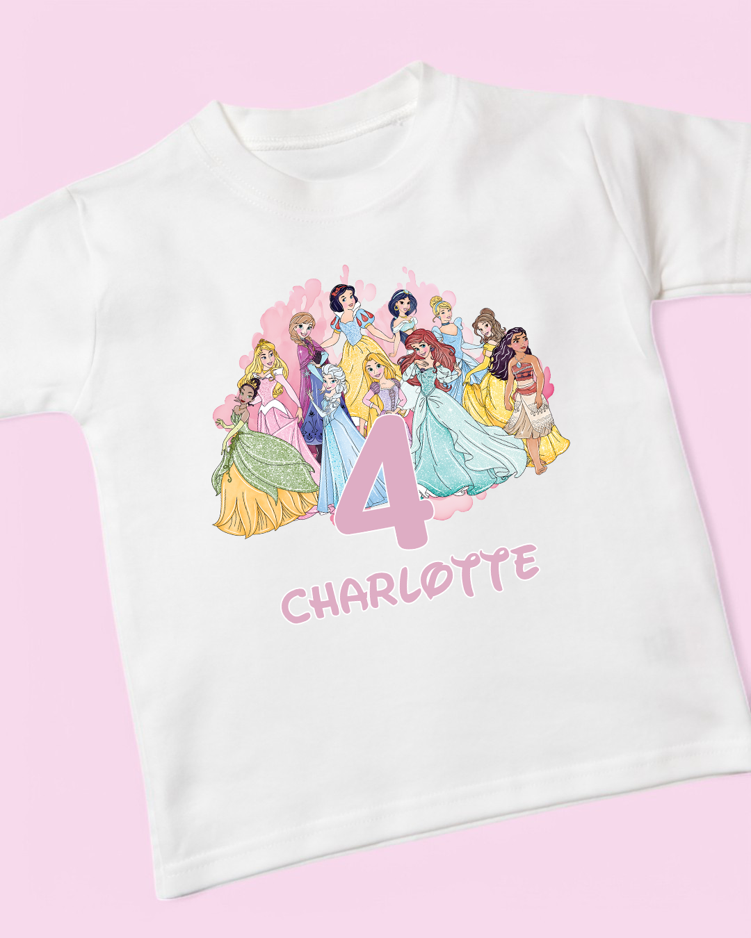 Princesses Birthday Personalised Cotton T-Shirt