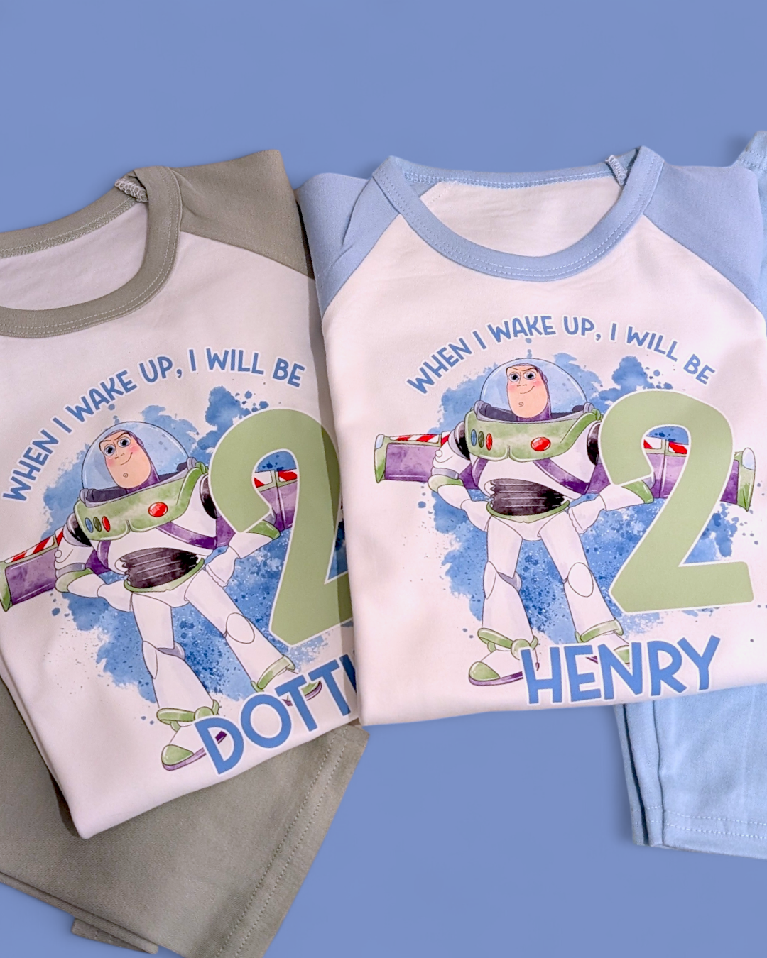 When I Wake Up Buzz Lightyear Birthday PJS, Kids Personalised Toy Story Birthday Pyjamas