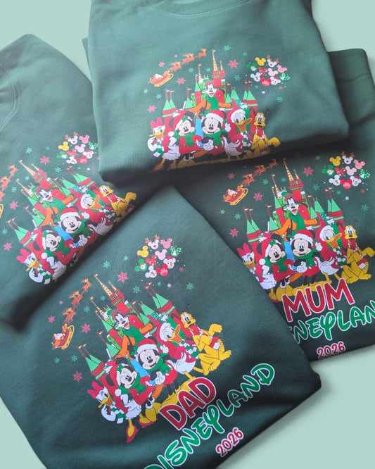 Disneyland Christmas Personalised Matching Family Christmas Jumpers