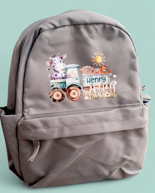 Farm Scene Personalised Printed Recycled Mini Backpack