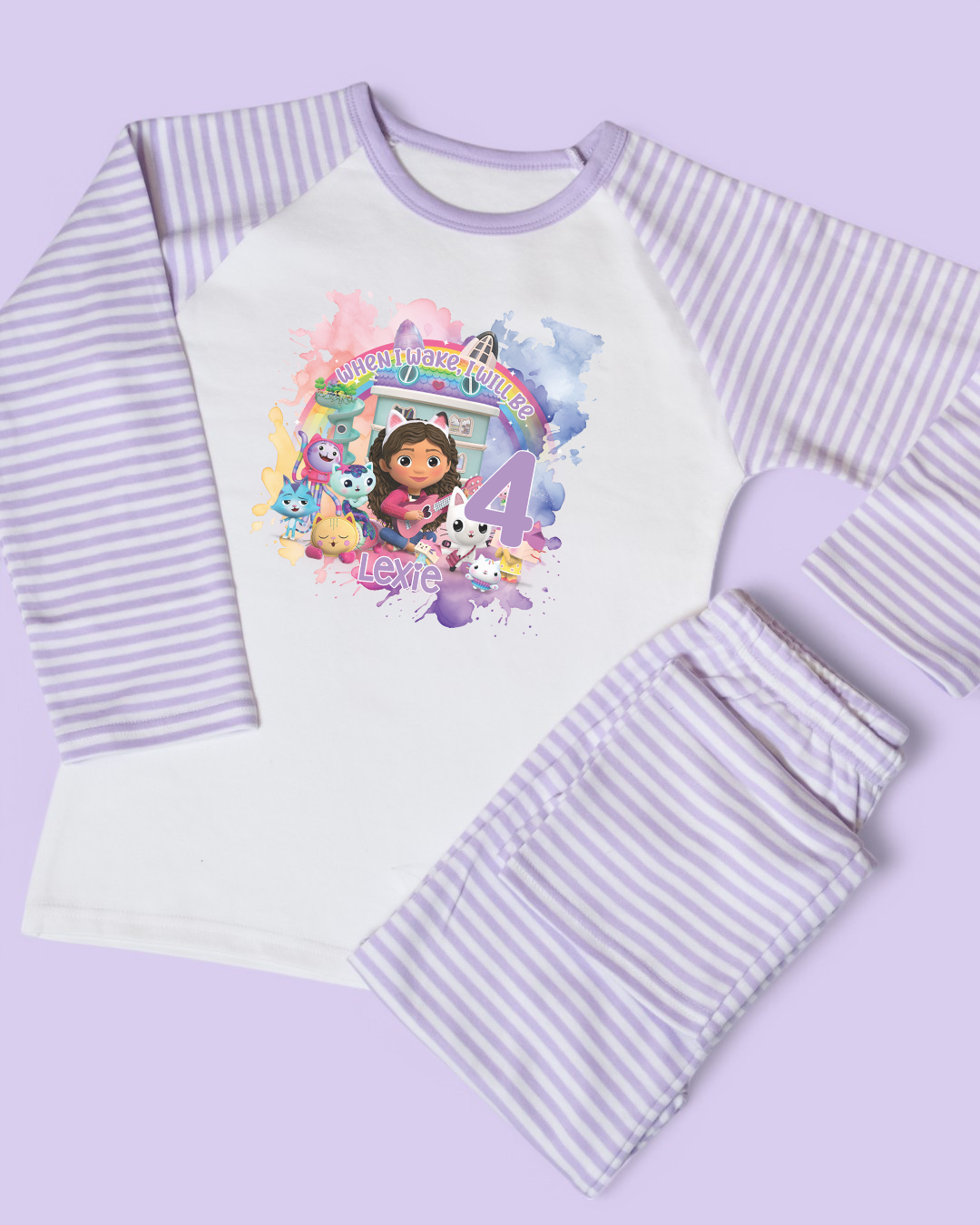 Custom Printed Personalised Stripe Pyjamas Pjs